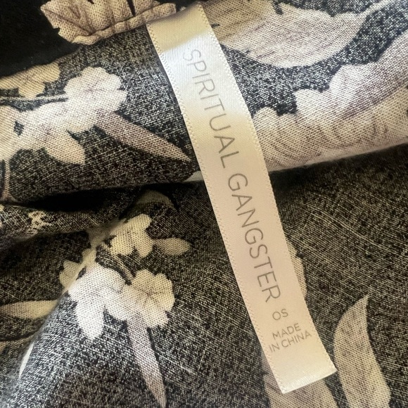 Spiritual Gangster OS Maya Black Floral Long Kimono One Size Casual - Picture 10 of 13